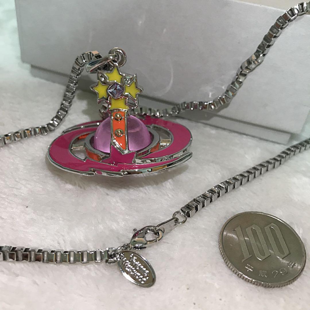 Vivienne Westwood Shooting Star Small Orb Necklace Pink Star IN BOX C.80 T.4.5cm