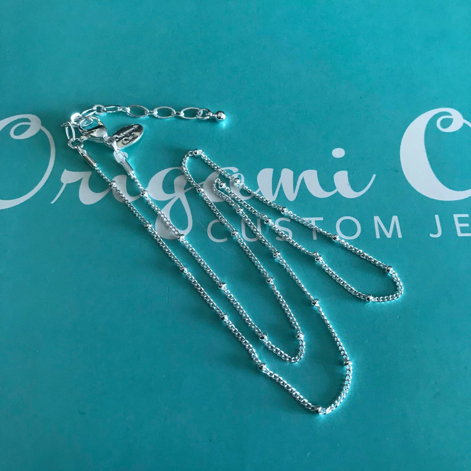 Authentic Origami Owl 16-18″ Silver Ball Station Chain “New”