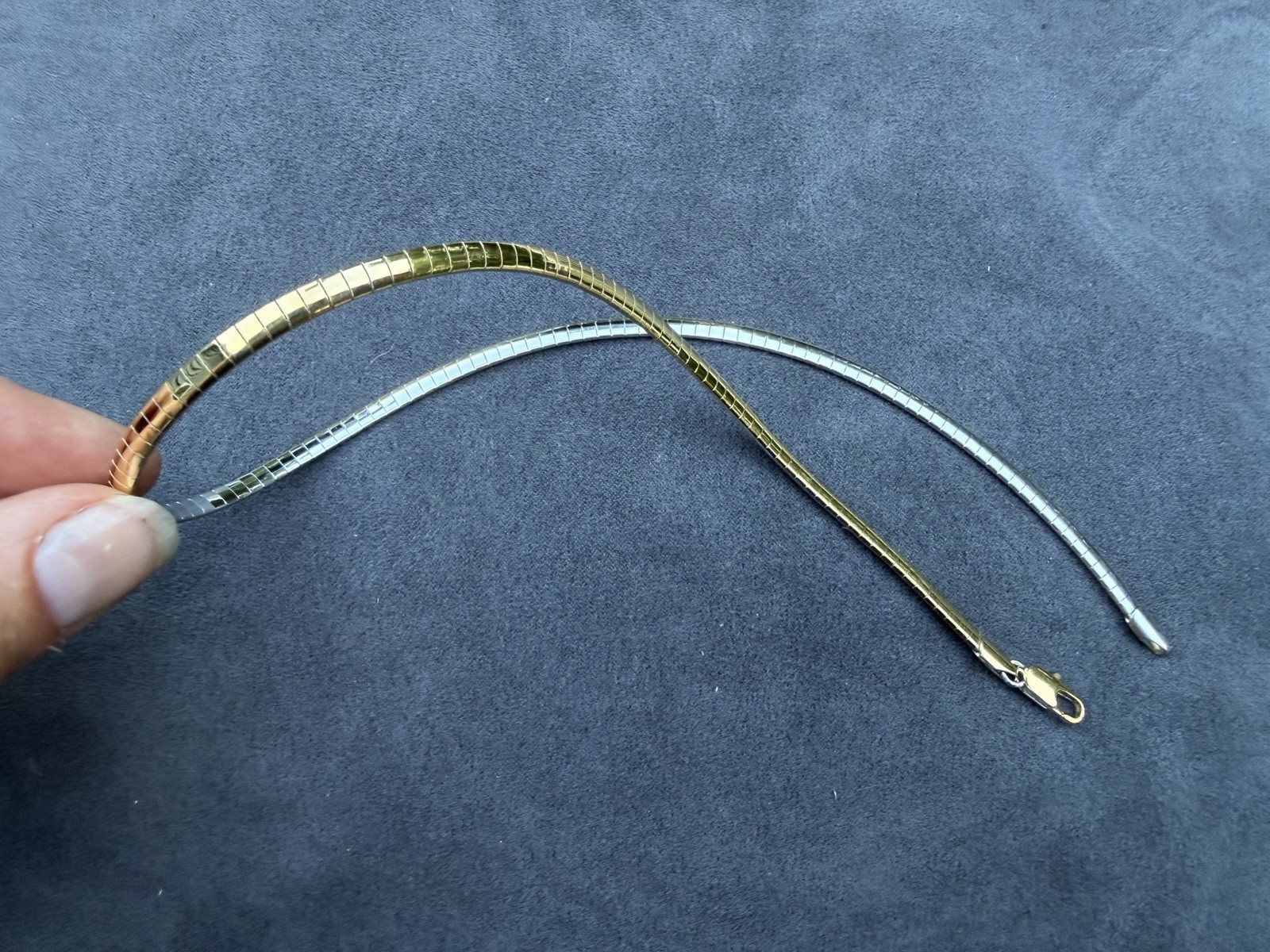Lia Sophia Silver & Gold Tone Reversible Snake Chain Necklace, Lobster Clasp