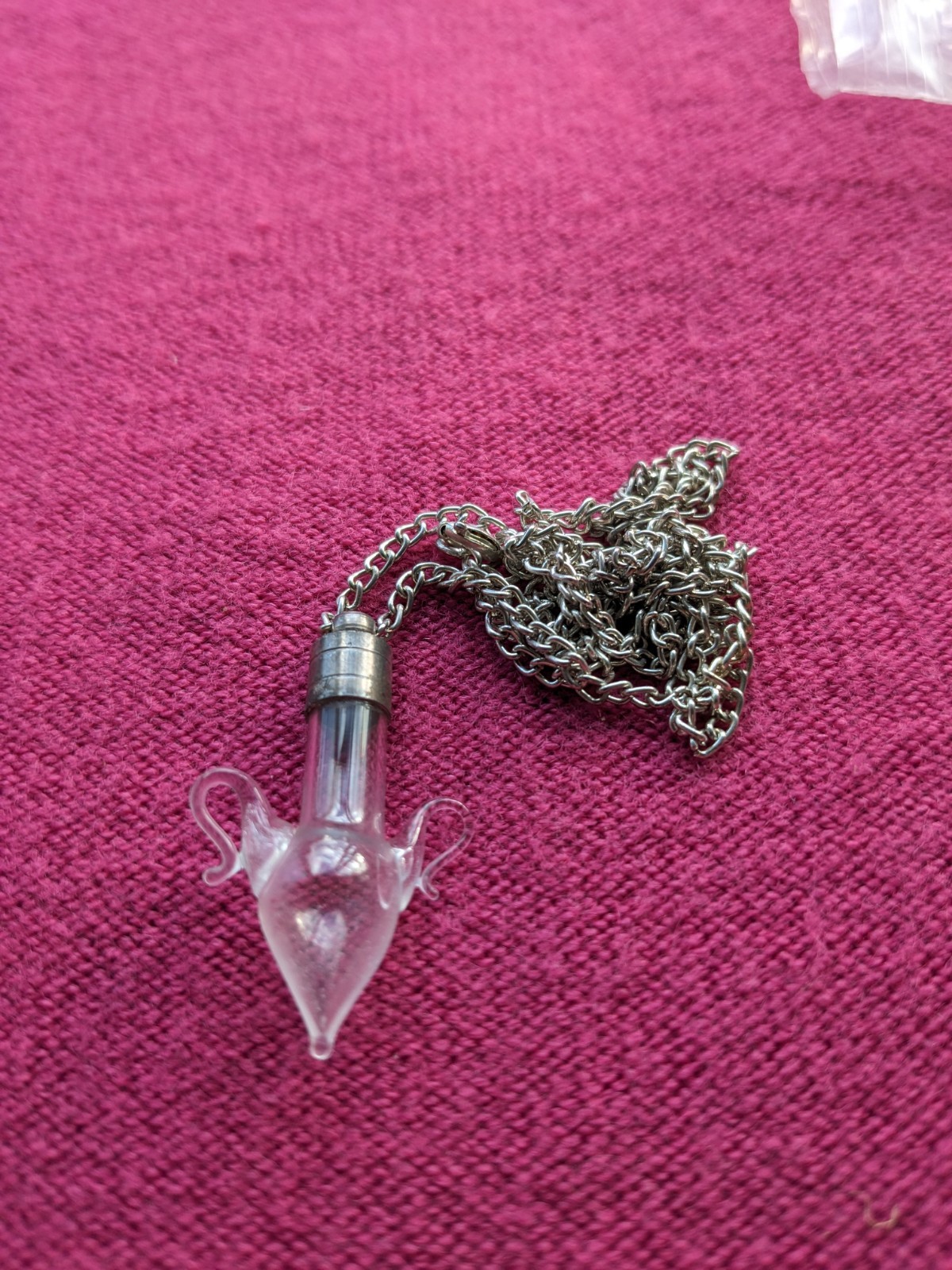 Necklace Chain And Glass Vase Pendant