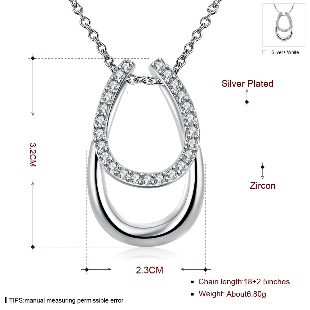 Elegant 925 Sterling Silver Filled Chic CZ Pendant Necklace N-A599 Gift Woman