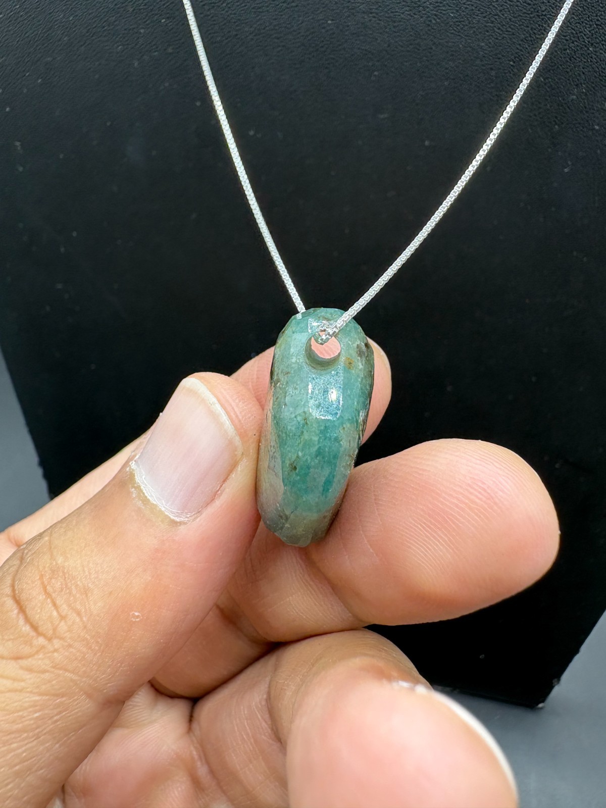 Natural Grandidierite Pendant 38.94 CTS | 25x19MM Drill Through Gemstone