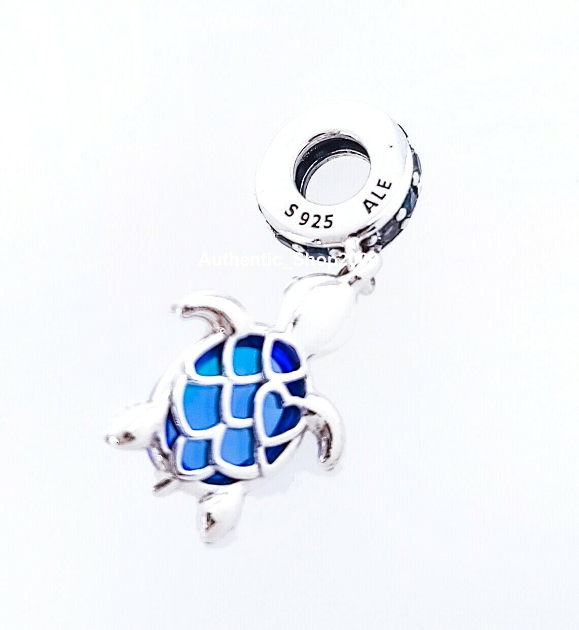 New 100% Authentic PANDORA Blue Murano Glass Sea Turtle Dangle Charm 798939C01