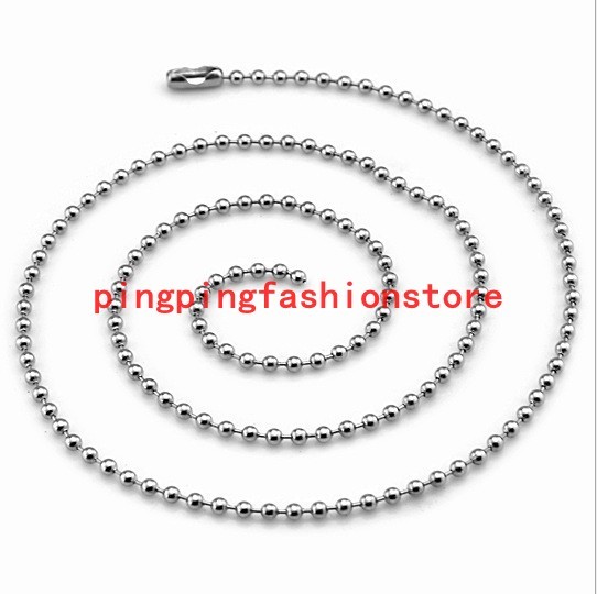 Wholesale1.5/2/2.4/3.2mm Silver Ball Chain Stainless Steel Necklace 10/50/100pcs
