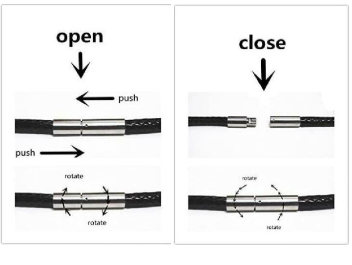 1.5mm Black Rope Leather Cord Chain Necklace Stainless Steel Clasp 14-32inch