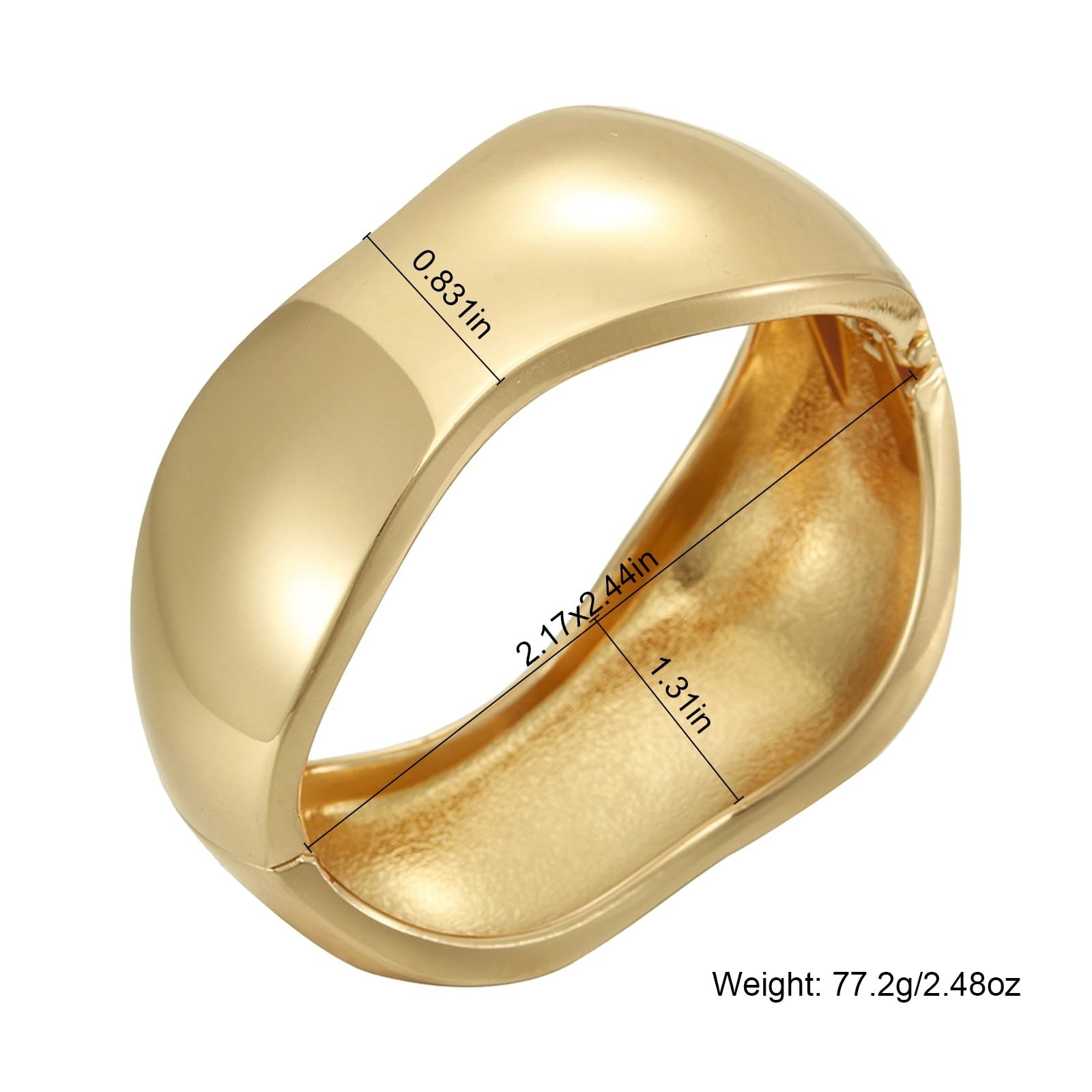 YMBYCM Gold Chunky Bangle Bracelets for Women Trendy Wide Chunky Cuff Bracele…
