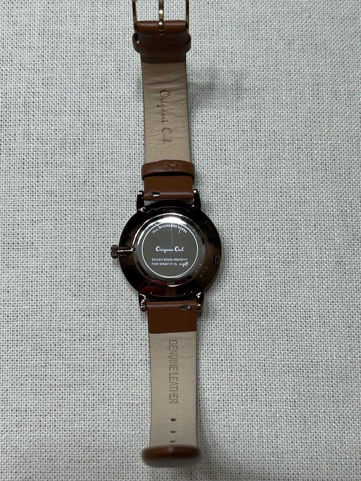 Origami Owl LK5010 Signature Chocolate Watch Metallic Crystals/Leather Band”New”