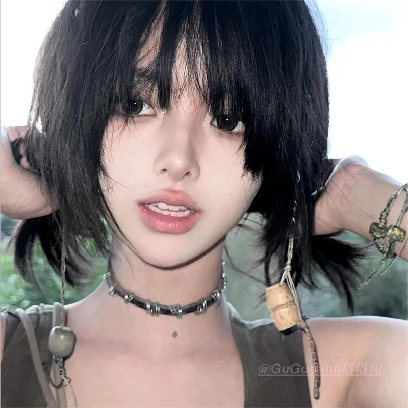 Vintage Irregular Metal Circle Leather Necklace Choker Gothic Collar Jewelry