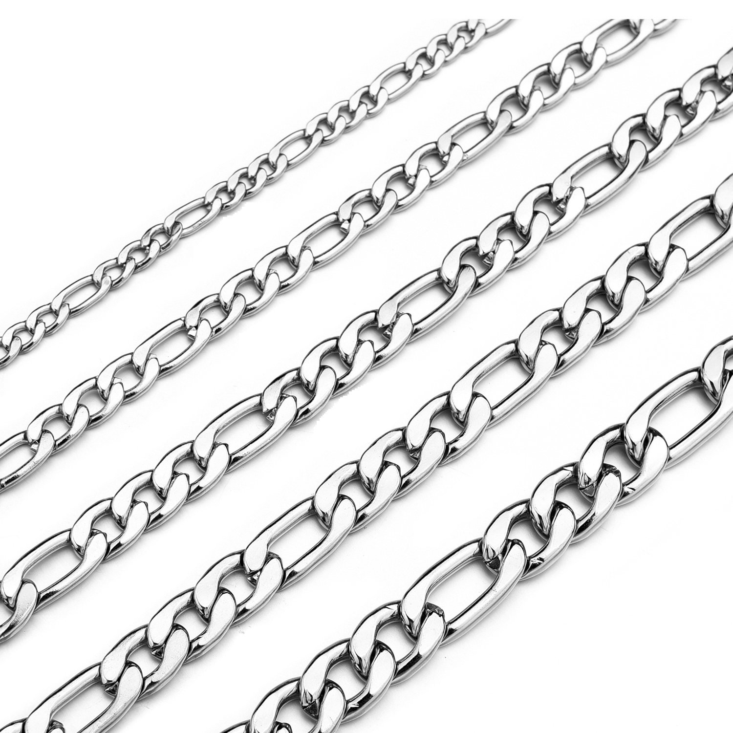 20 Inches Figaro Chain Necklace for Men 6.5MM Stainless Steel Figaro Link Chai