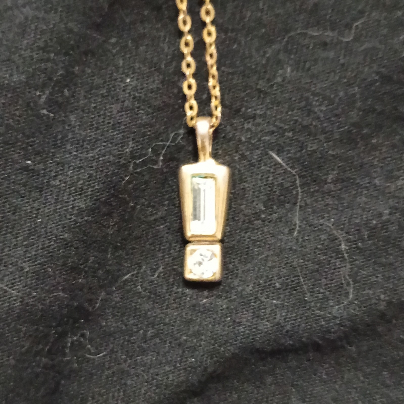 14k Yellow Gold 10″ Necklace With Lab Grown Diamond Pendant