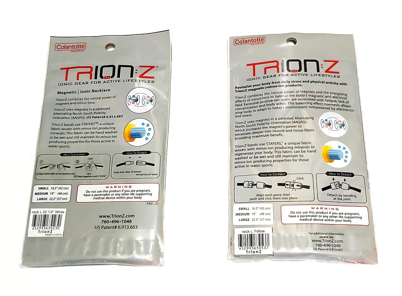 BRAND NEW. TRION Z NECKLACE & WRISTBANDS. MEDIUM OR LARGE. MAGNETIC IONIC GEAR.