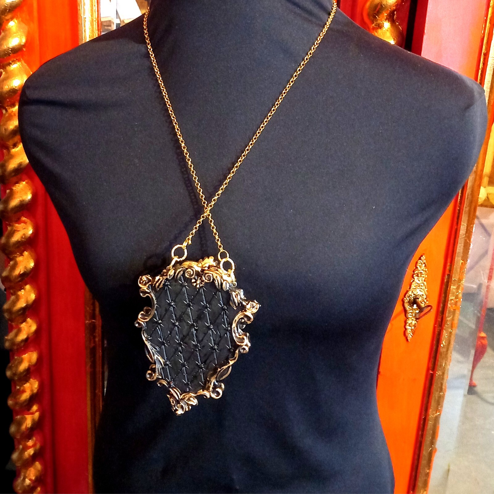 necklace woman pendant art deco nouveau talisman luck luxury jewelry blue spider