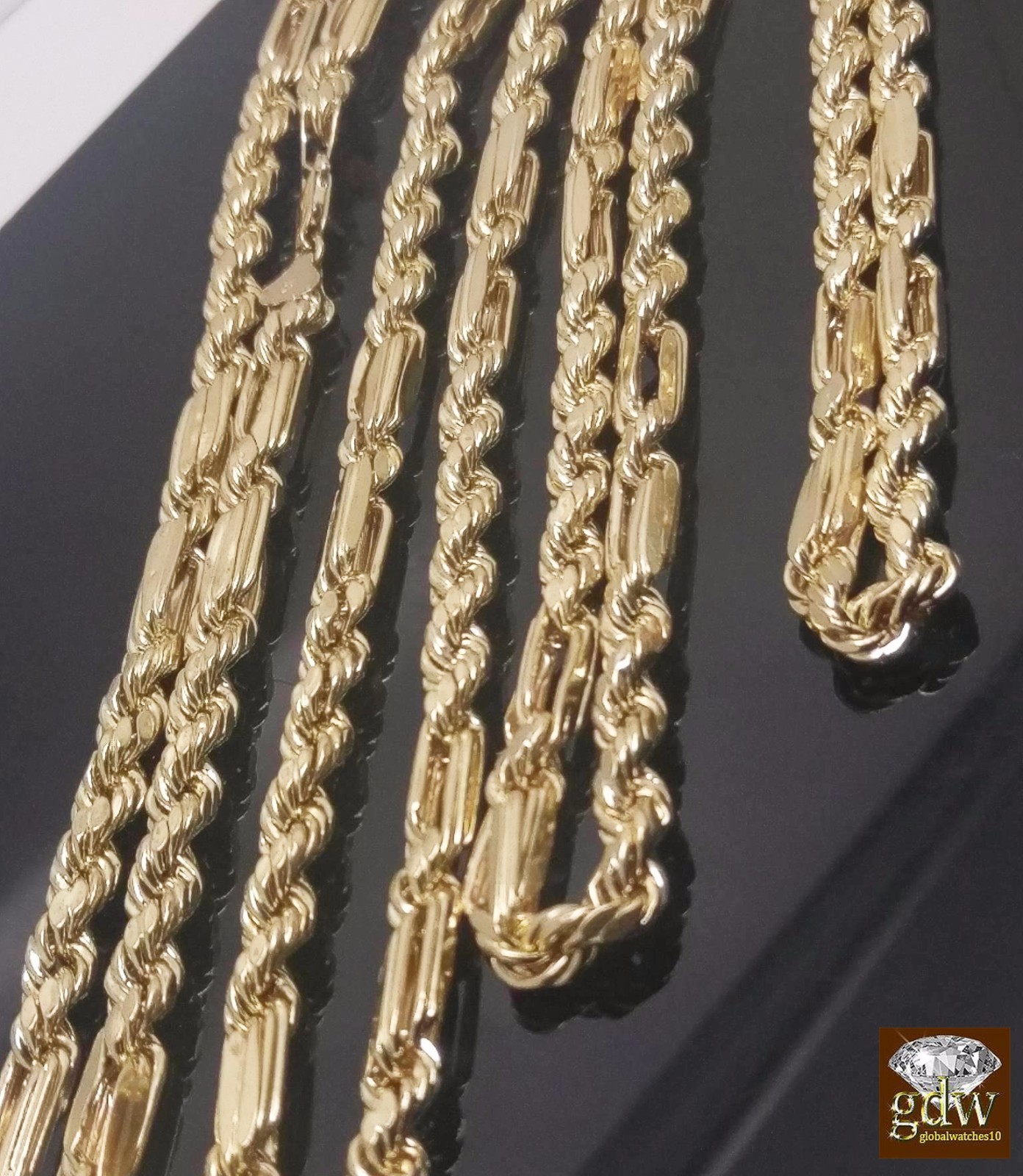 Real 10k Yellow Gold Milano Rope Chain end Necklace 6mm 22″