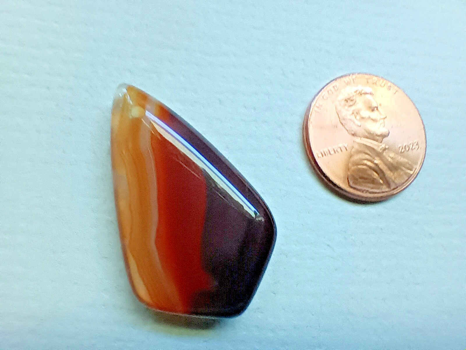 Brown Taupe Agate Natural Organic Stone Pendant Top Drilled 32mm x 18mm A-3