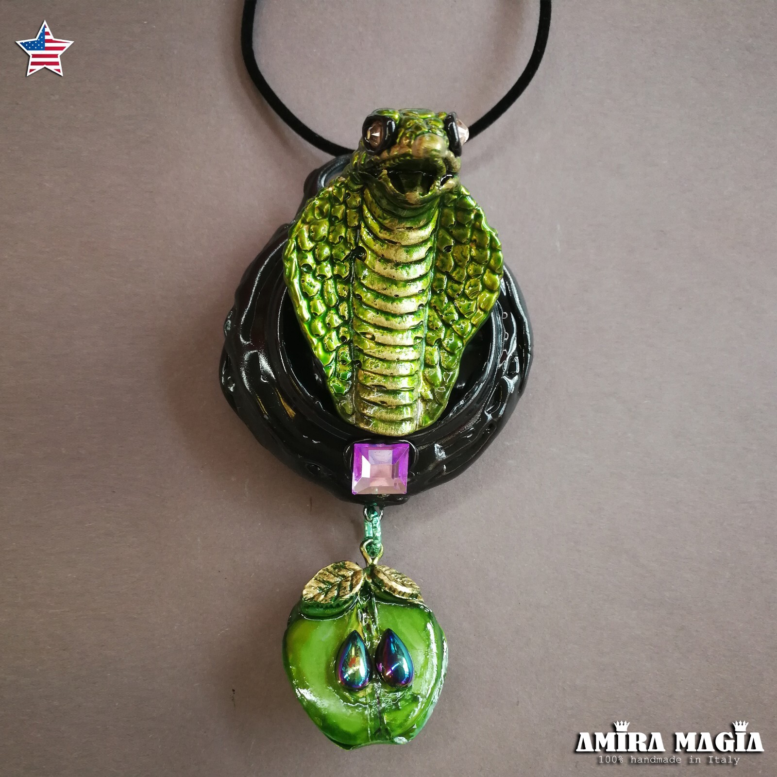 Magic Talisman Jewelry Necklace Amulet Pendant Snake Apple Paradise Luxury Jewel