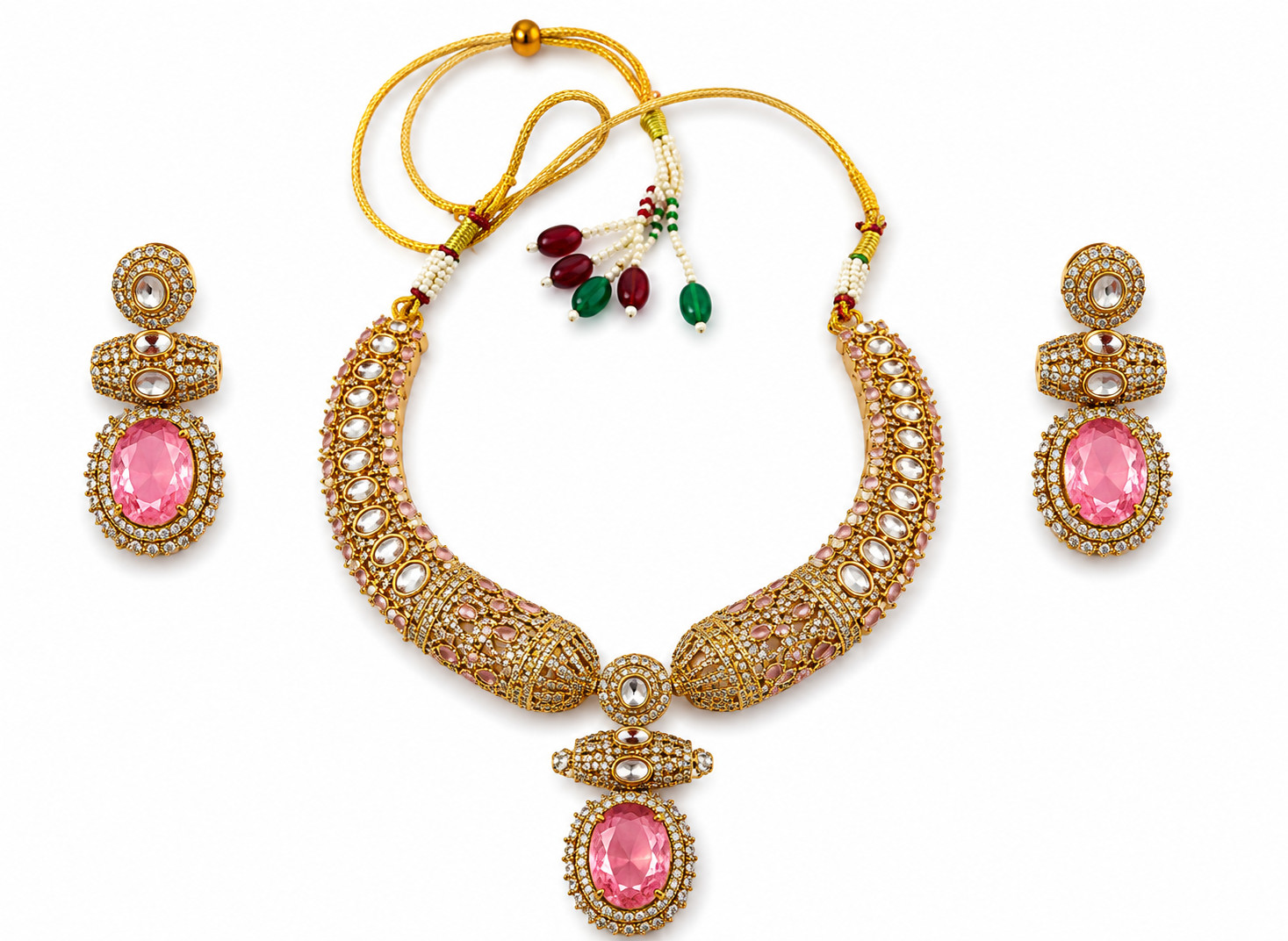 Indian Beaded Necklace Handmade brass Gift for Women 107