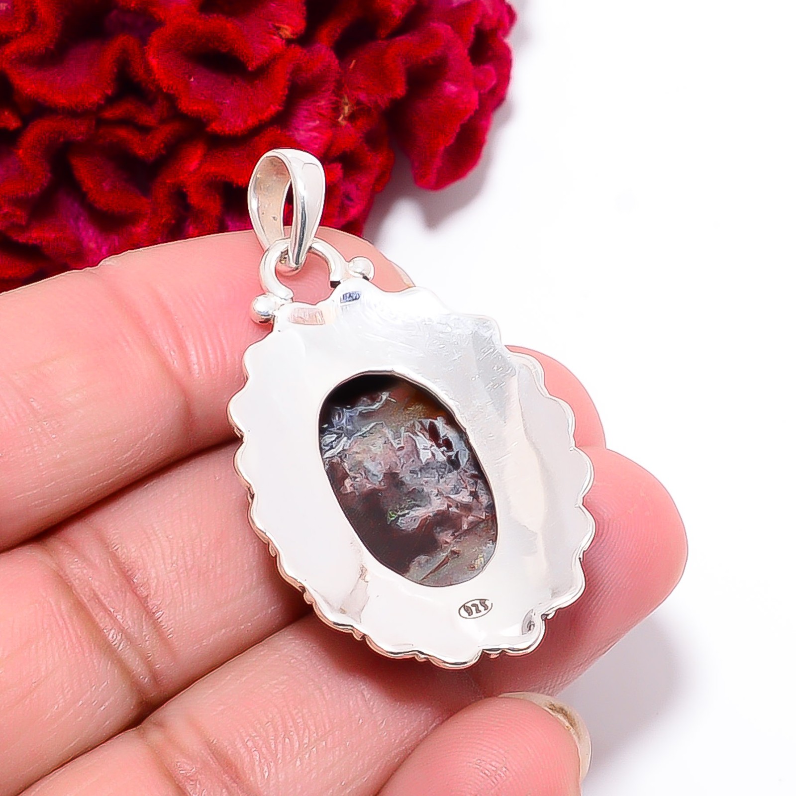 Aqua Chrysoprase – Australia Handmade 925 Sterling Silver Pendant 1.95″ P99928