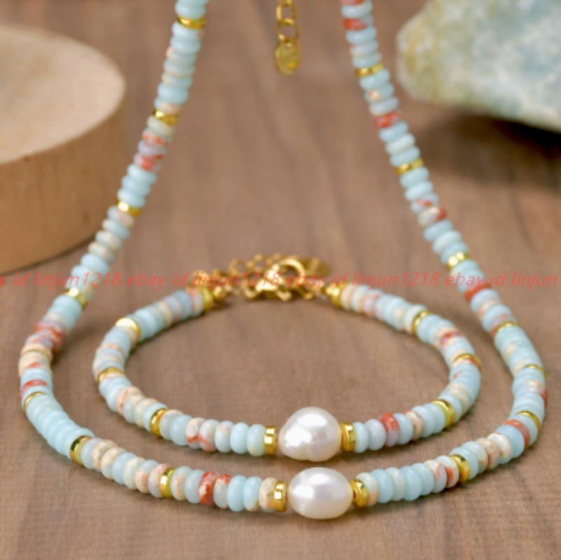 Natural 2x4mm Multicolor Shoushan Jasper Gems Beads Necklace Bracelet 18/7.5in