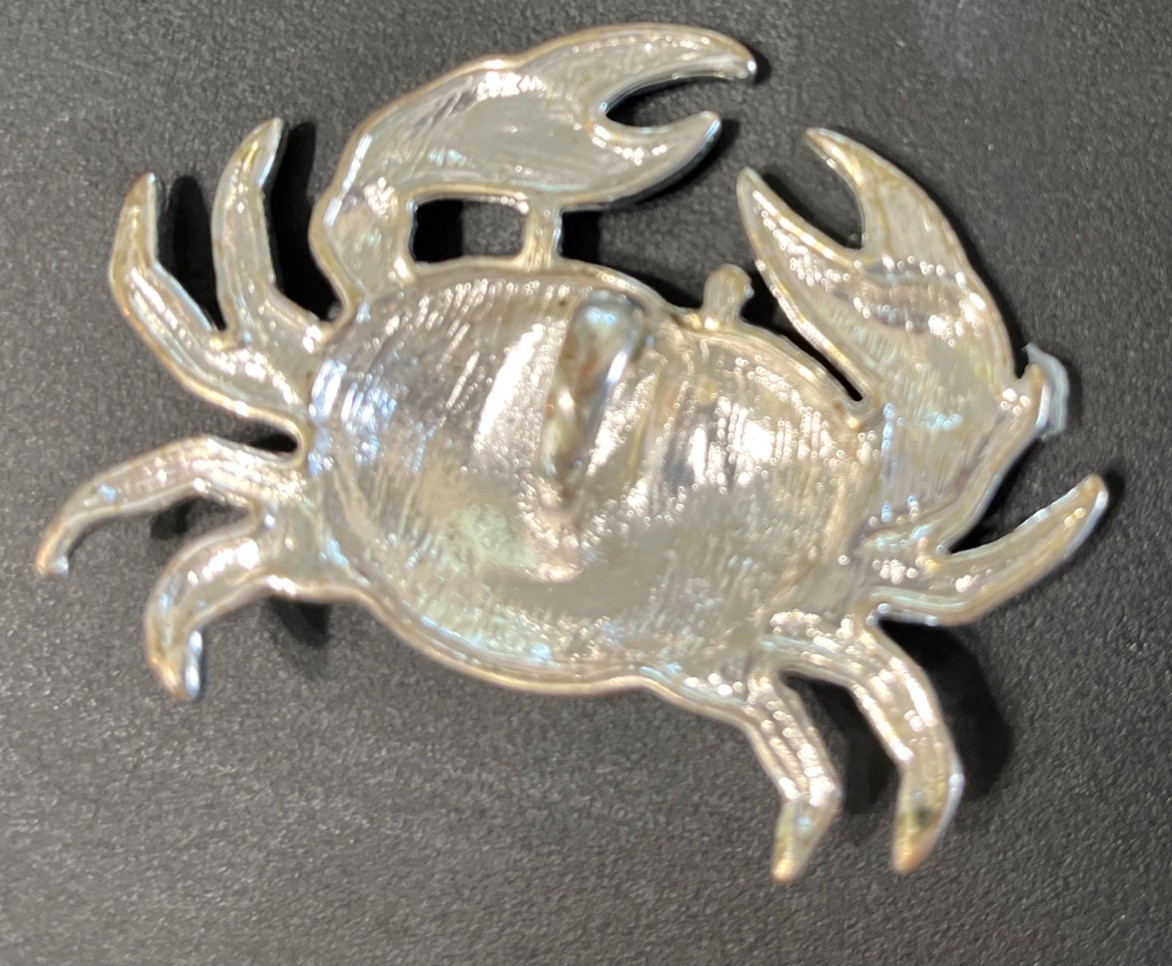 Silver Crab Necklace-Charm Beach Colorful Enamel Coastal Cruising Nautical Wear