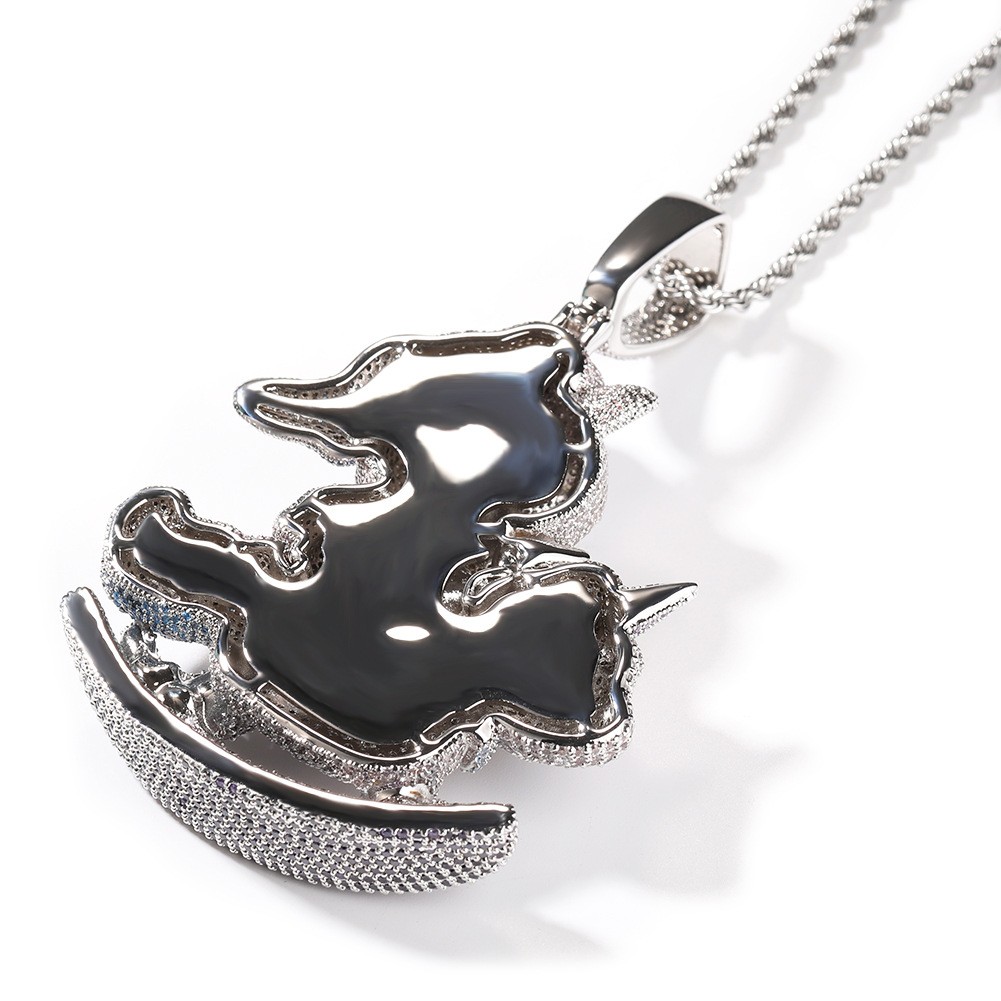 Hip Hop Cute Pendant Necklace 5A Zirconas 18K Gold Plated Women Men Jewelry Gift