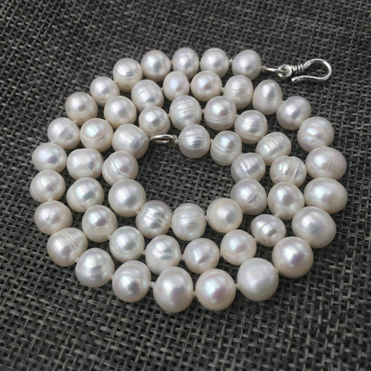 Natural White 7-10mm Akoya Freshwater Pearl Necklace 14-50” 925 Silver Clasp