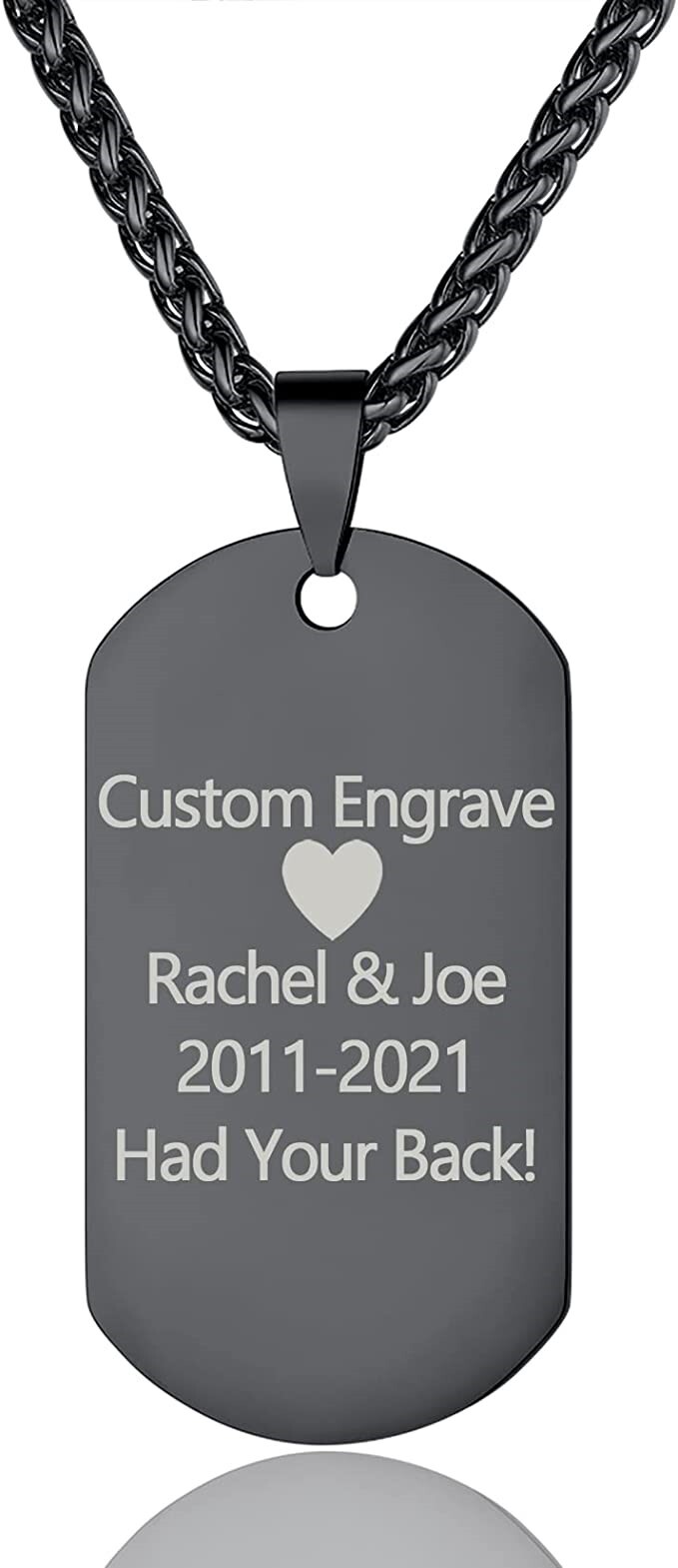Personalized Engraved Custom Dog Tag dogtag Name Necklace Chain Titanium Steels