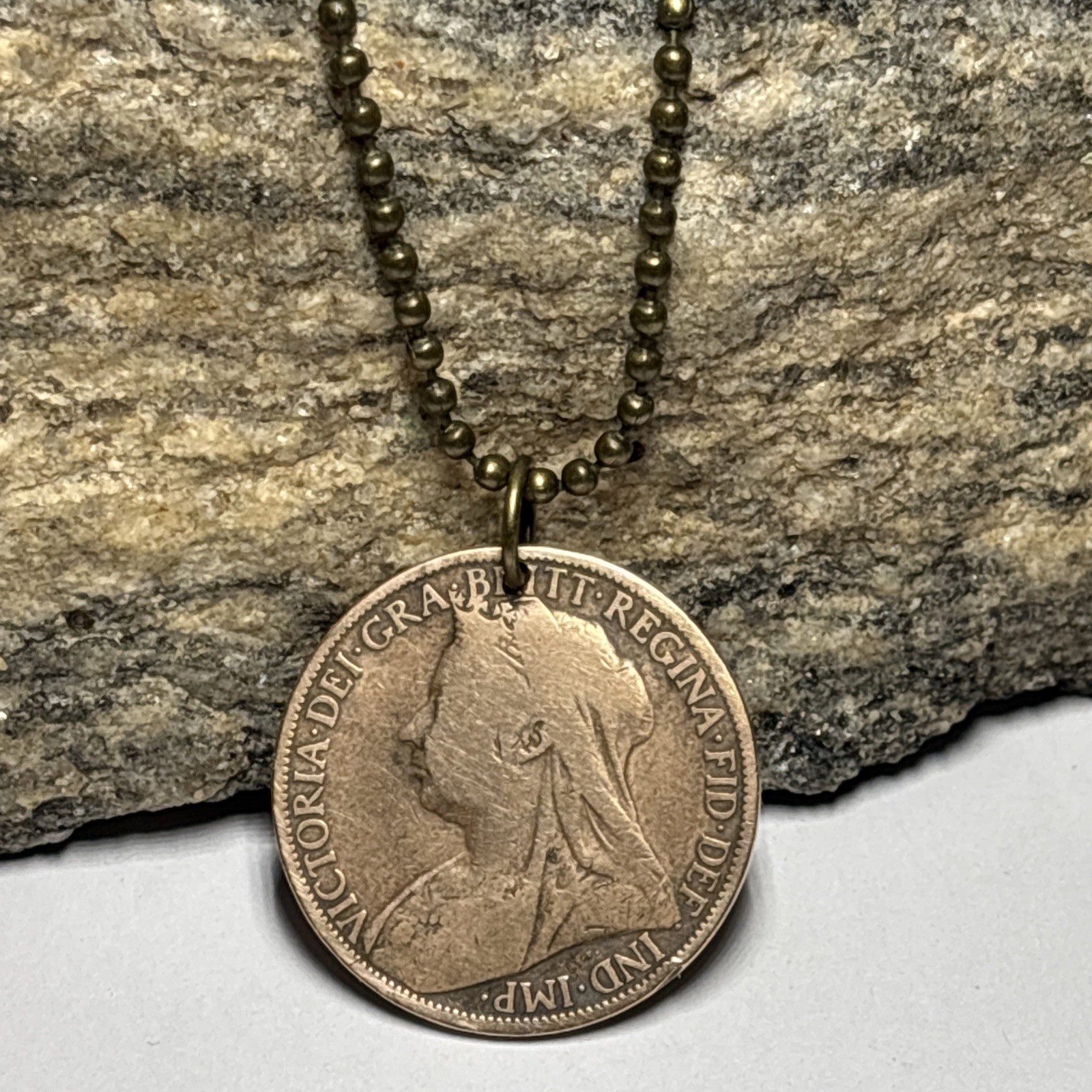 1899 England UK P. Coin Pendant Victoria London. Great Gift! 🎁 Wear History!