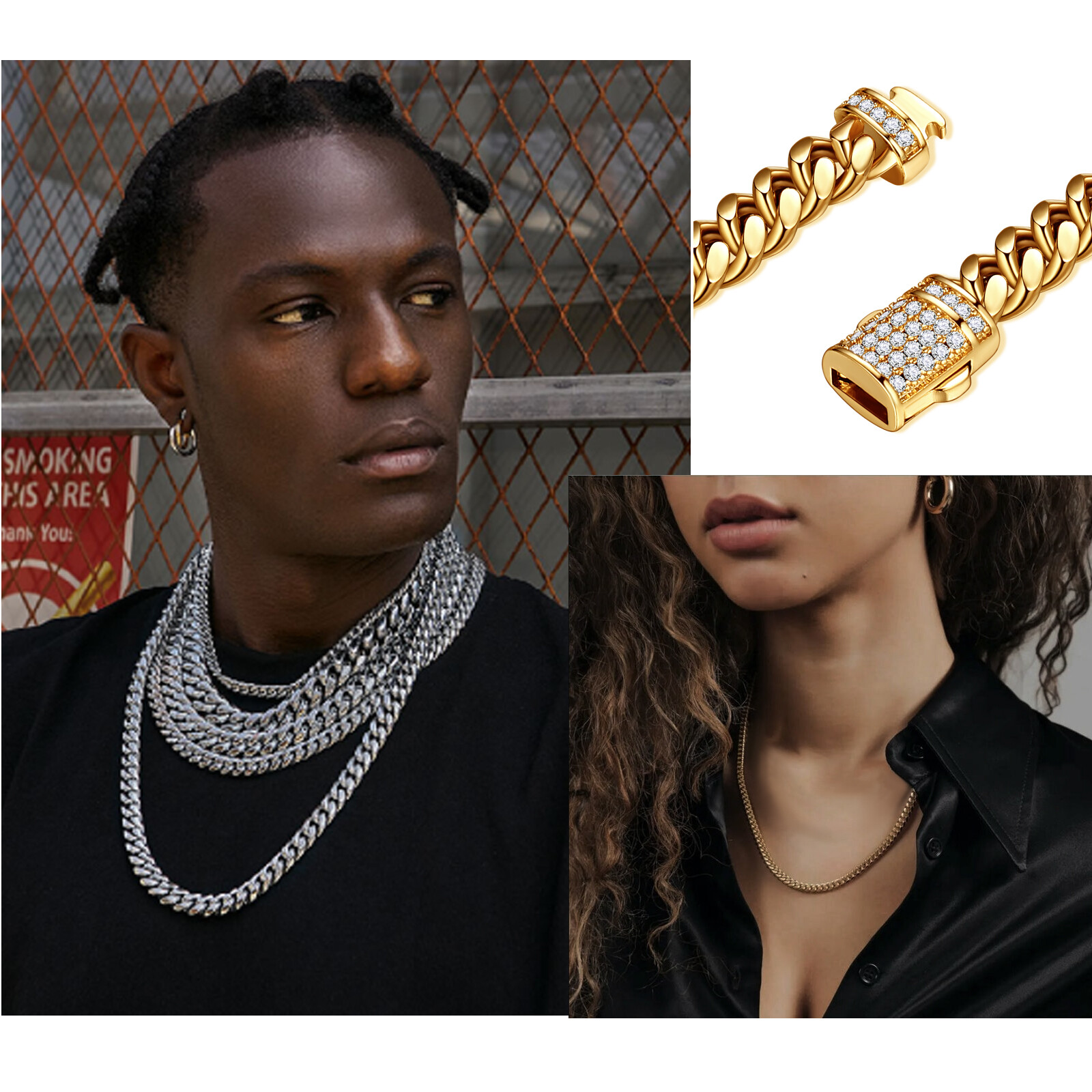 6mm-14mm Mens Miami Cuban Link Chain SOLID Stainless Steel Necklace or Bracelet