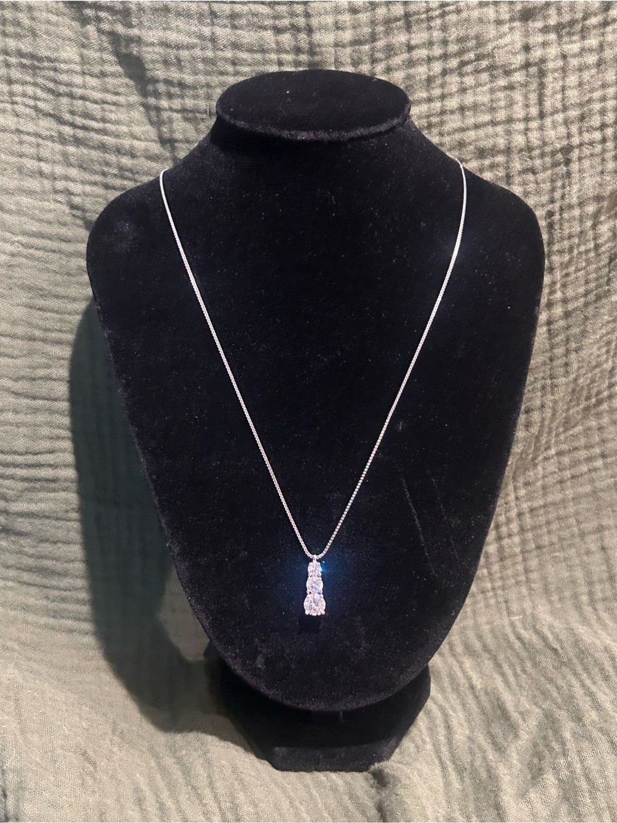Sterling Silver Diamond/Moissanite Accent Pendant Necklace