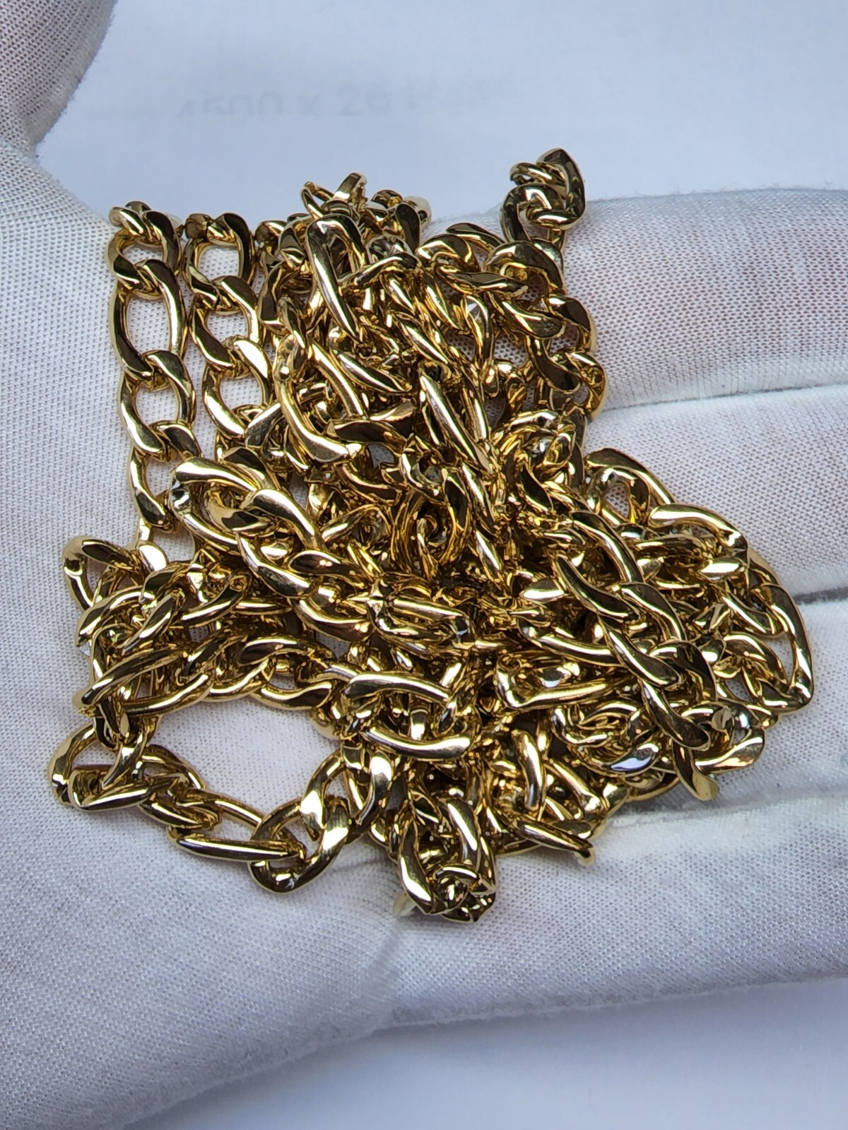 Stainless Steel Gold Plated Figaro Chain Necklace 9mm Size 18in to 26in Unisex