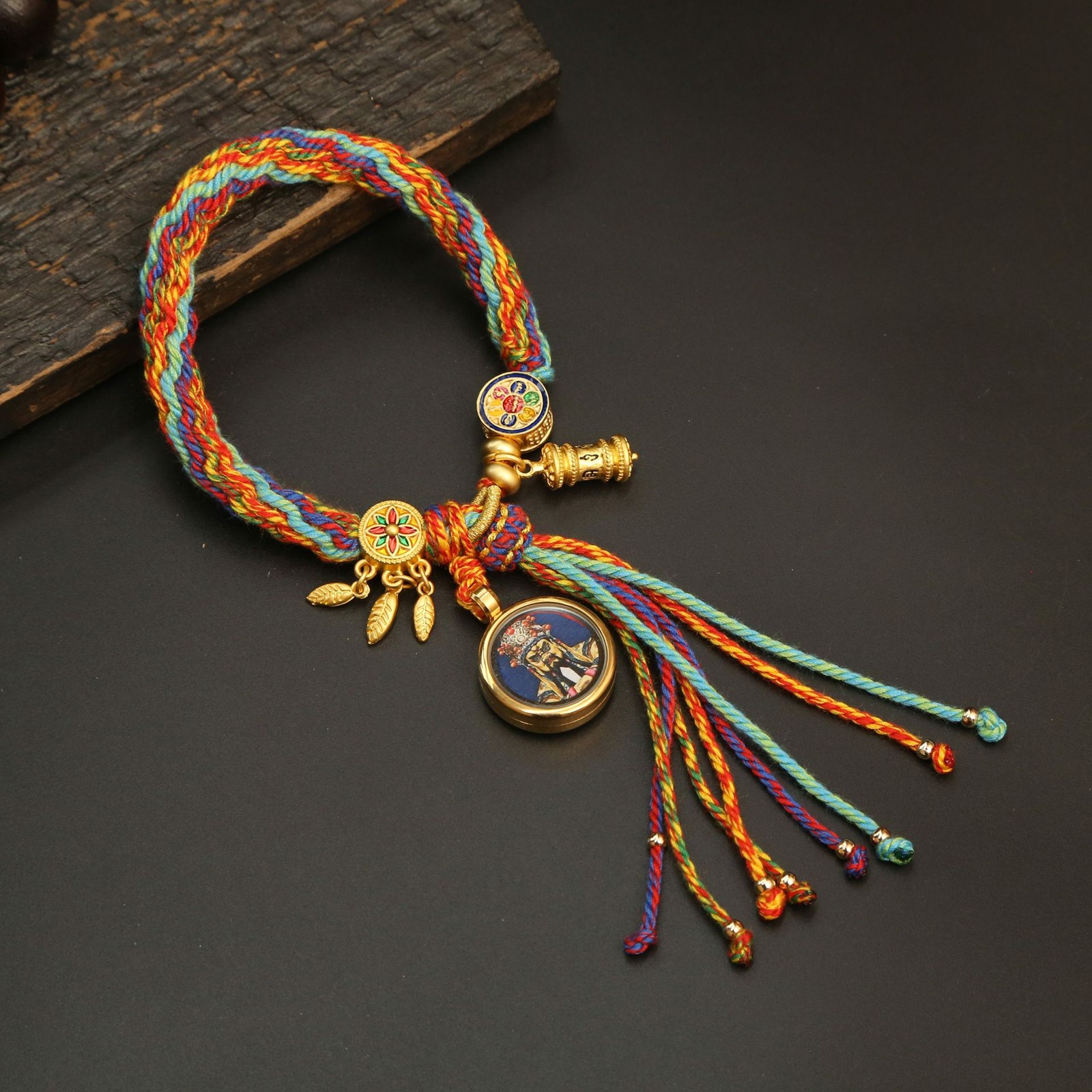 Wuye Colorful Thangka Band Rope Tibetan Bracelet Unisex Decorations Amulet Gift