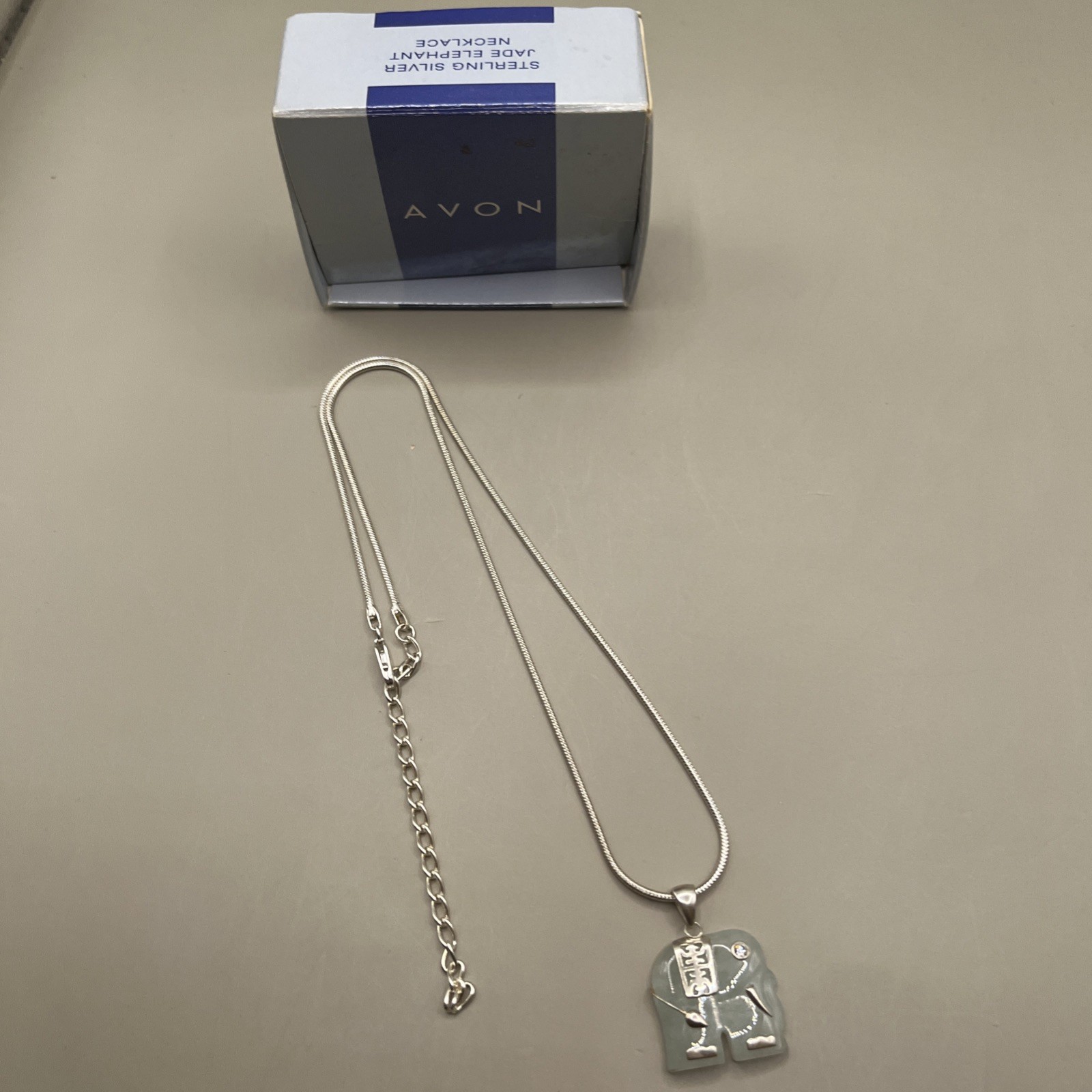 925 Sterling Silver Elephant Harmony Pendant Necklace AVON