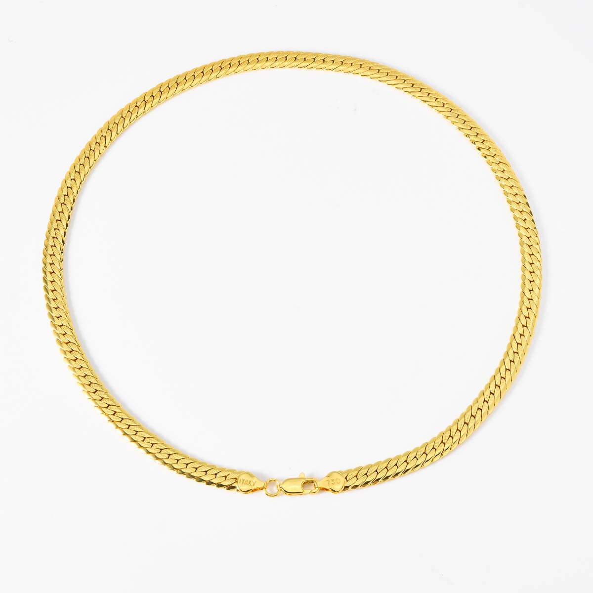 18K Gold Cuban Curb Chain Necklace 750 Stamp Unisex Hip‑Hop Jewelry 18‑24in 7MM
