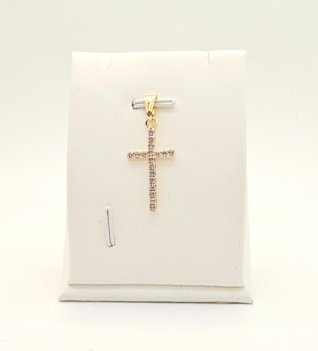 18k Gold Filled Cross Pendant – Dije Cruz proteccion 15mm x 26mm