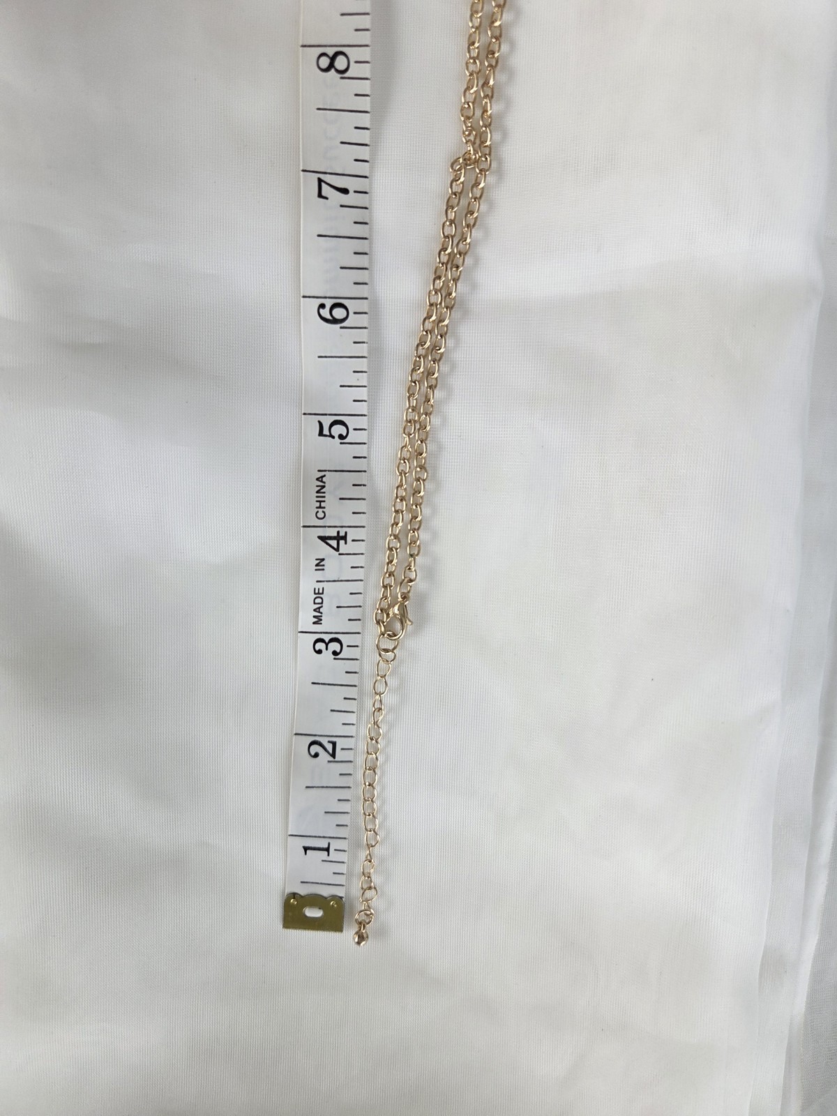 Gold Tone Cable Chain Necklace Green Oval Pendant, Adjustable