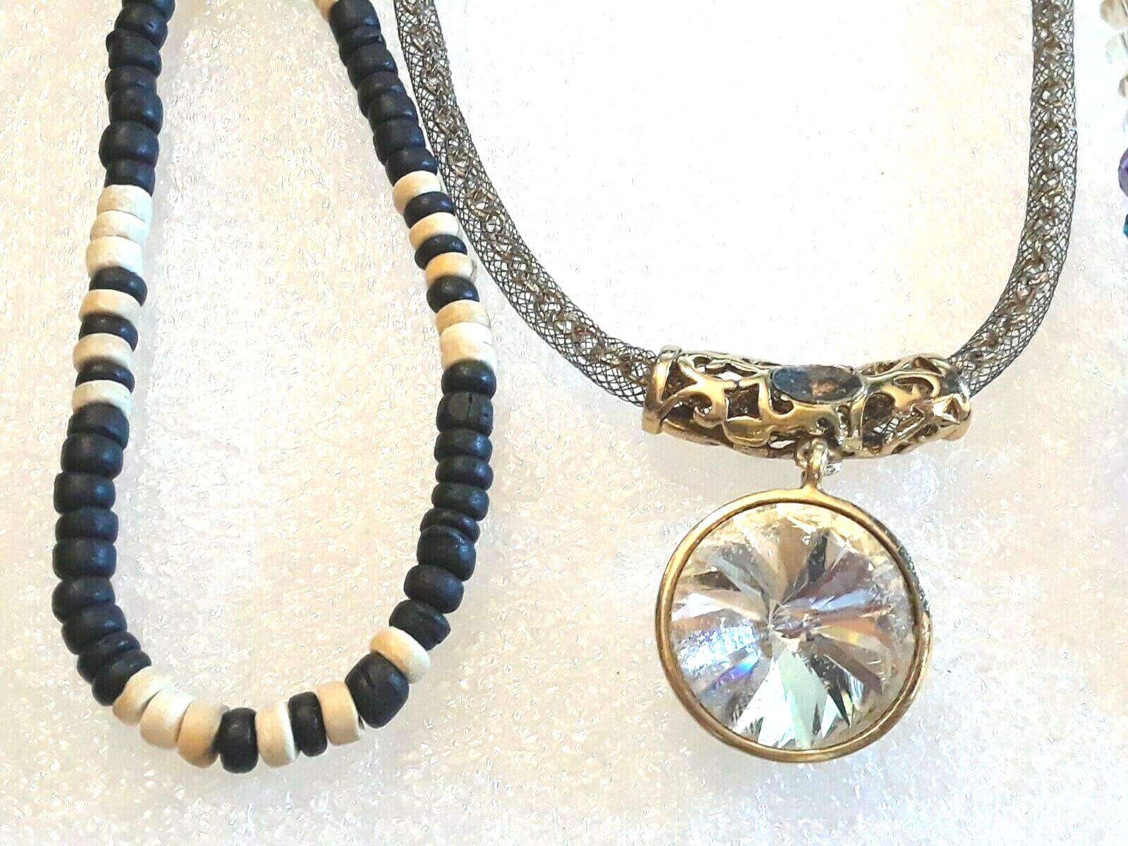 Beaded necklaces. Multi-color crystal beads, blue moon glow. You get all 5
