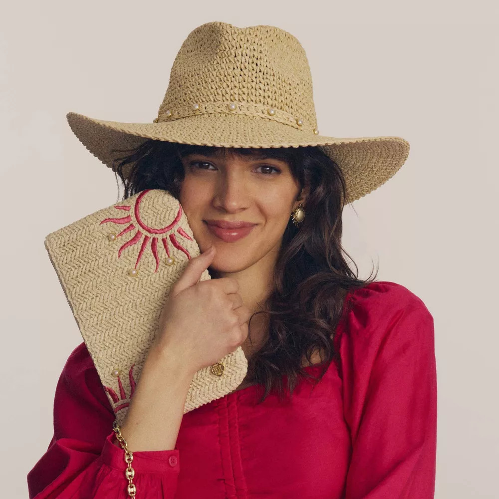 Kendra Scott Solana Pearl Band Hat – Natural