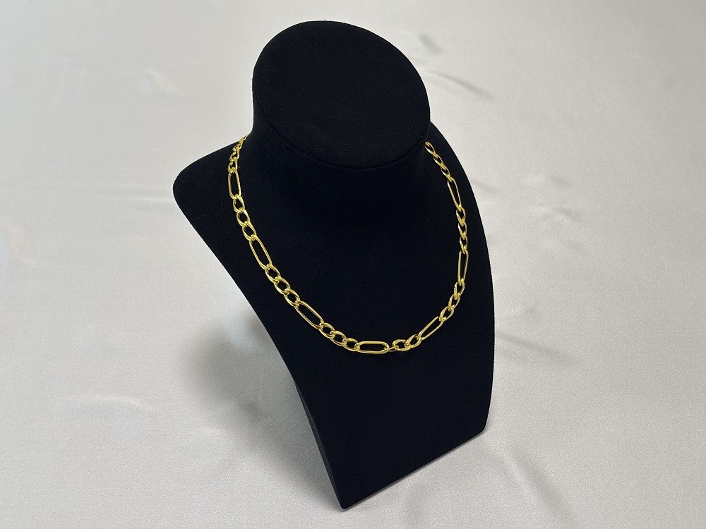 Pure 18K Gold Men and Womens Buckle 7mm 20in Fashion Necklace with Box