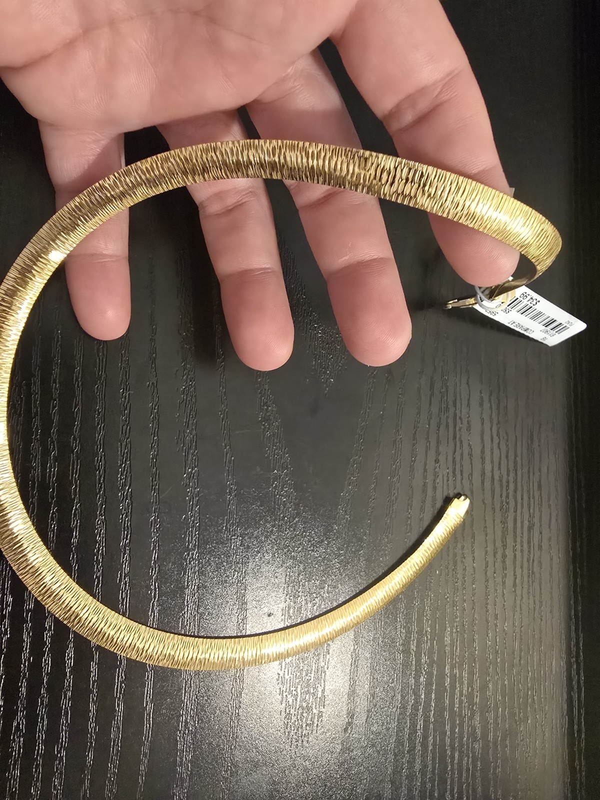 Mia Fiore 18K Gold Plated Bronze Herringbone Chain Choker Necklace 16 in Signed