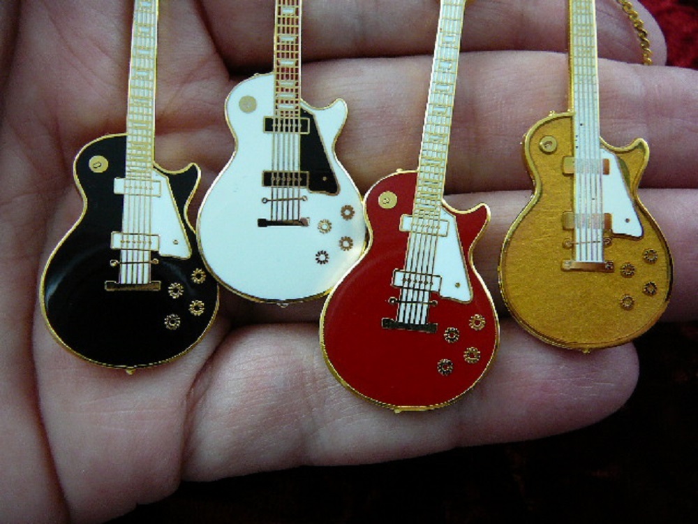 (M310-D) Black white red or gold GIBSON LES PAUL Guitar PENDANT Necklace JEWELRY