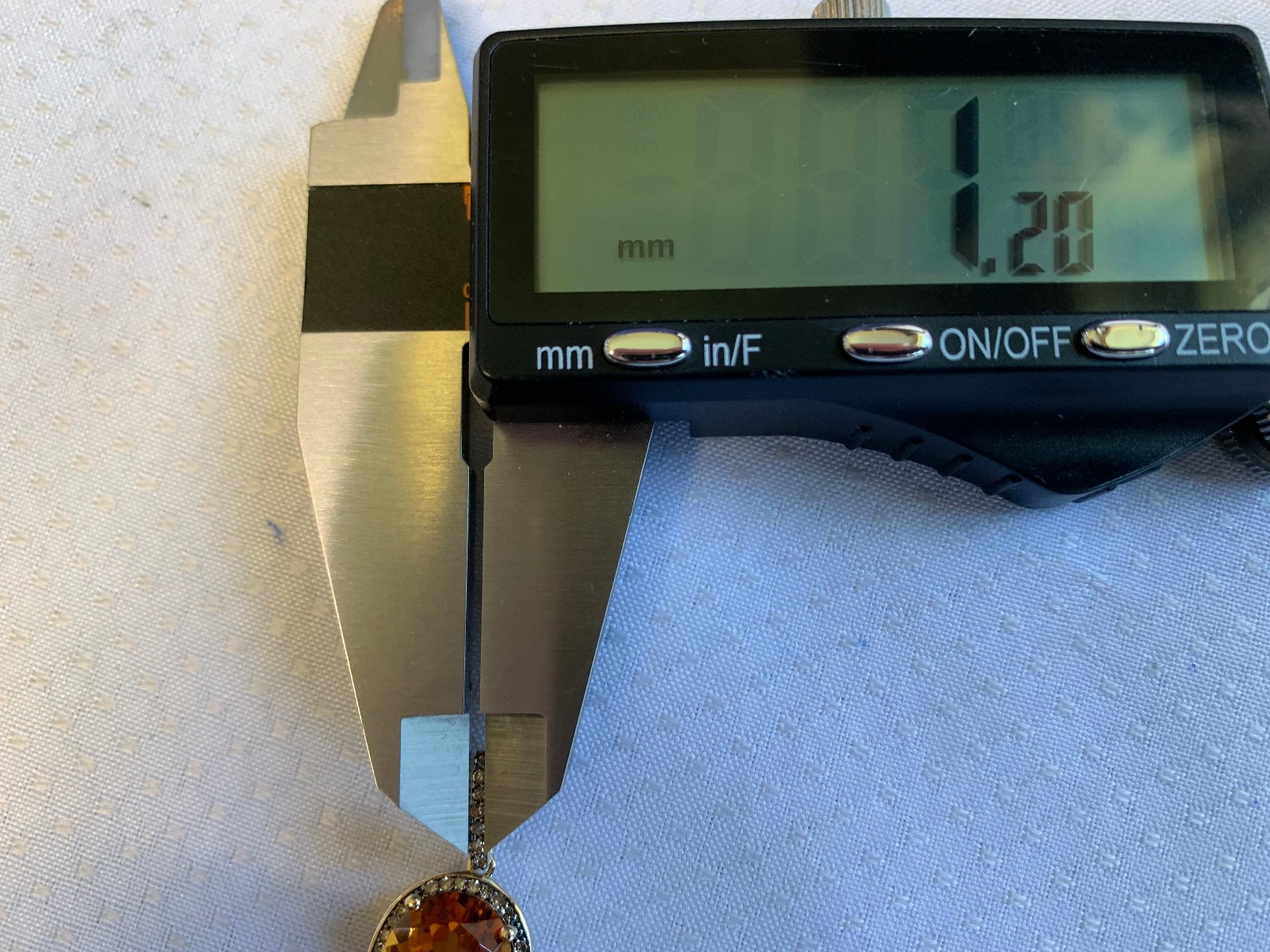 10K Yellow Gold Pendant 2.33g Fine Jewelry Citrine Color & Clear Charm *READ*