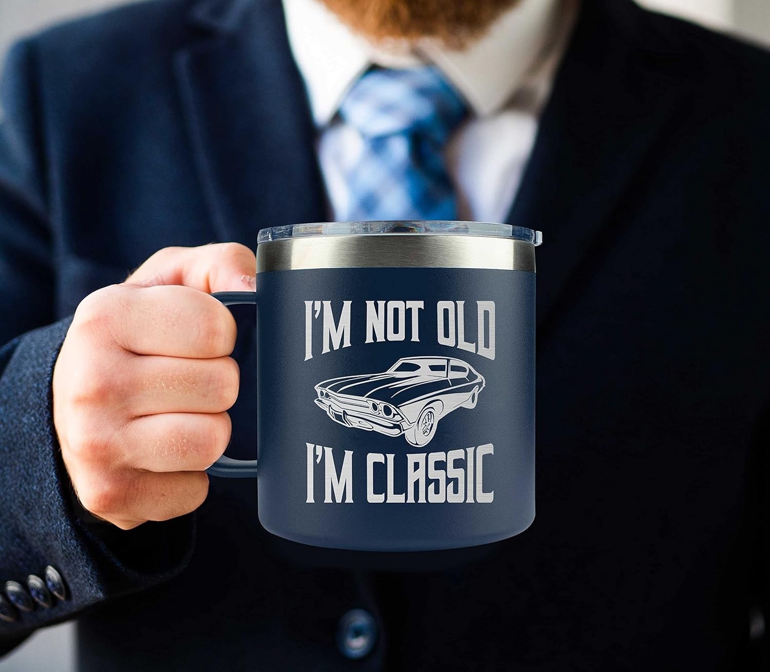 14oz Navy Insulated Mug for Dad – Memorable Gifts for Father’s Day and Christmas