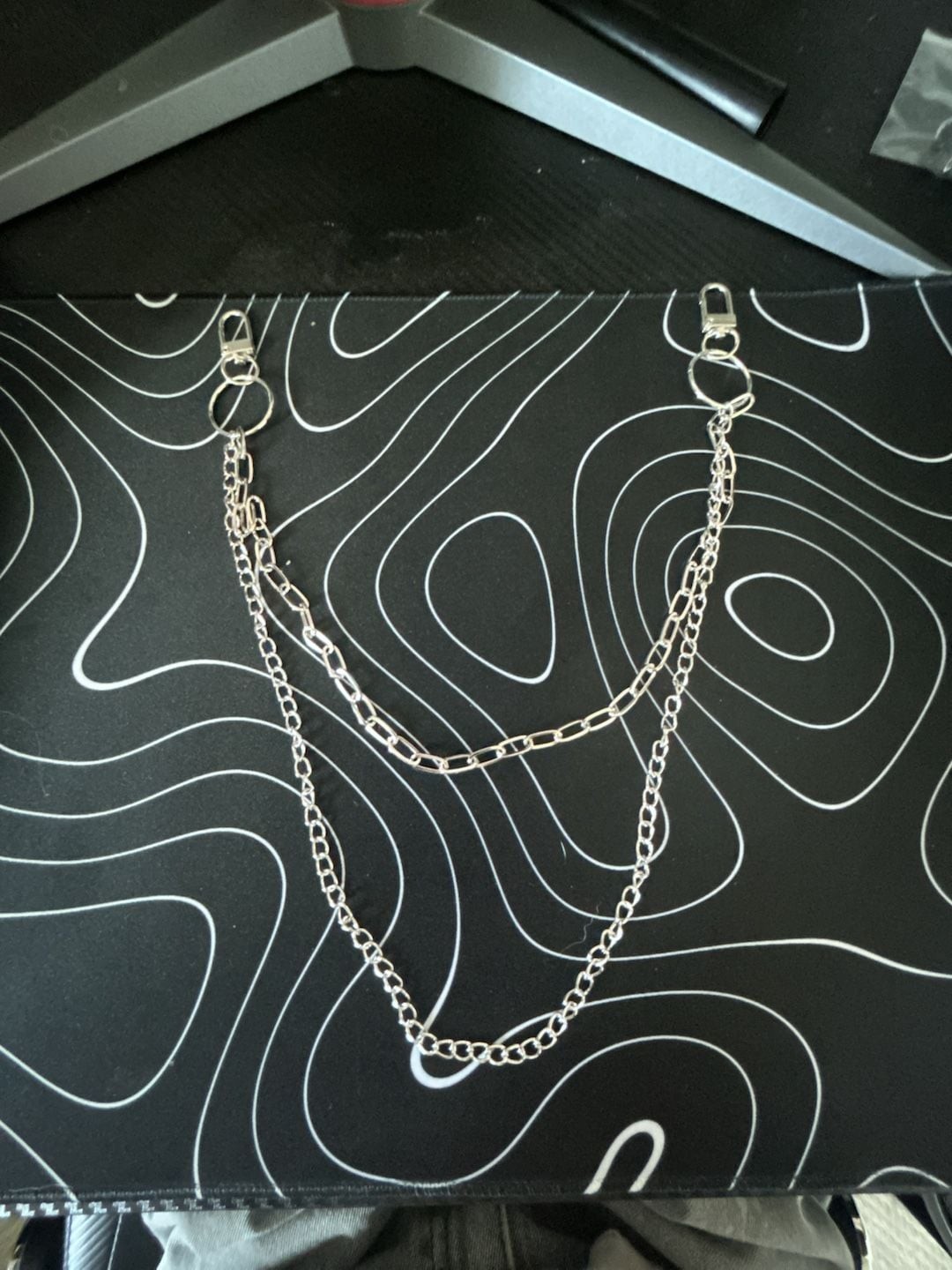 Double-Layered Silver Tone Punk Style Jean/Wallet Chain