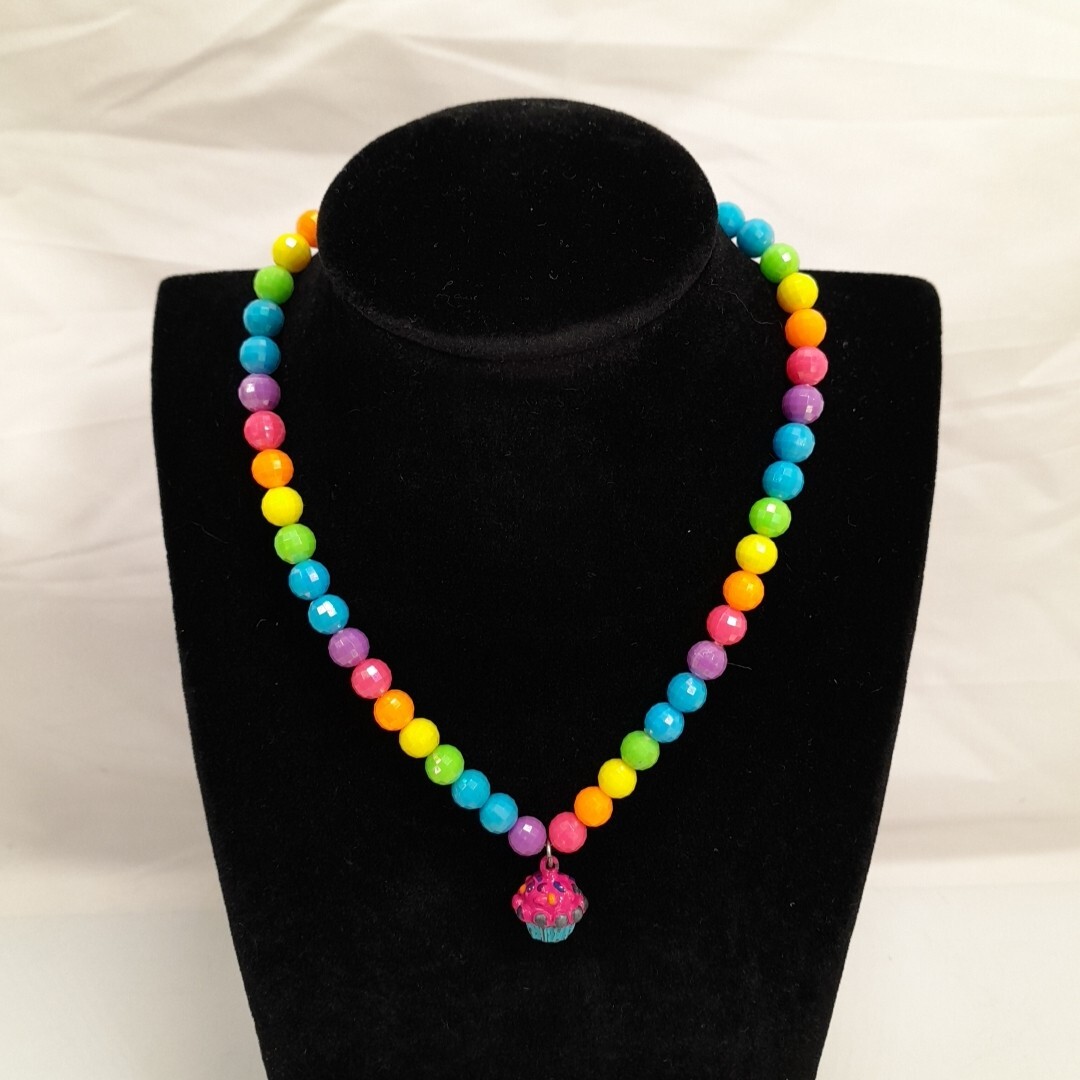 Beaded Necklace Braclete Cupcake Costume Jewlery Rainbow Cute Fun Adults Kids