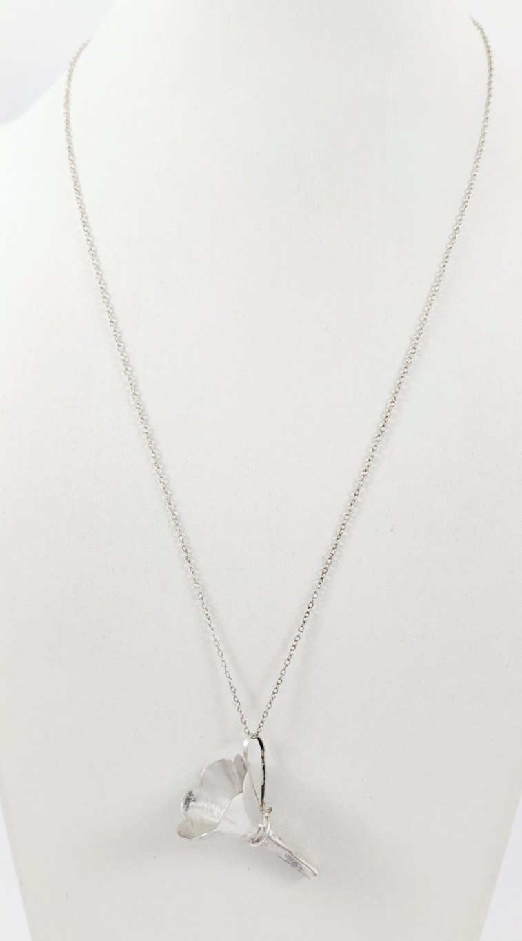 925 Sterling Silver Vintage Perfume Bottle Funnel Necklace on Cable Chain