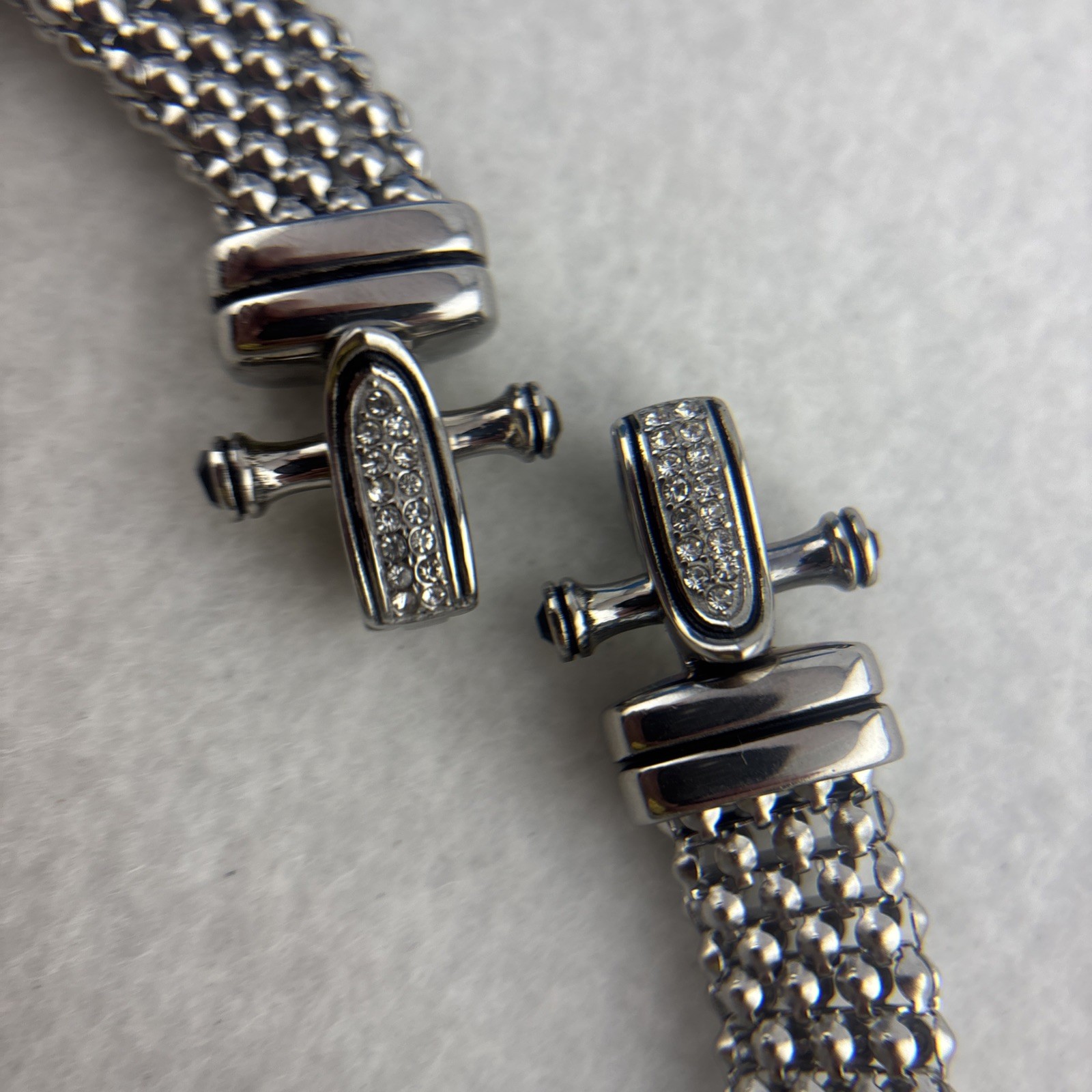 Emma Skye DSMK Stainless Steel Mesh Necklace & Bracelet Set Magnetic Clasp