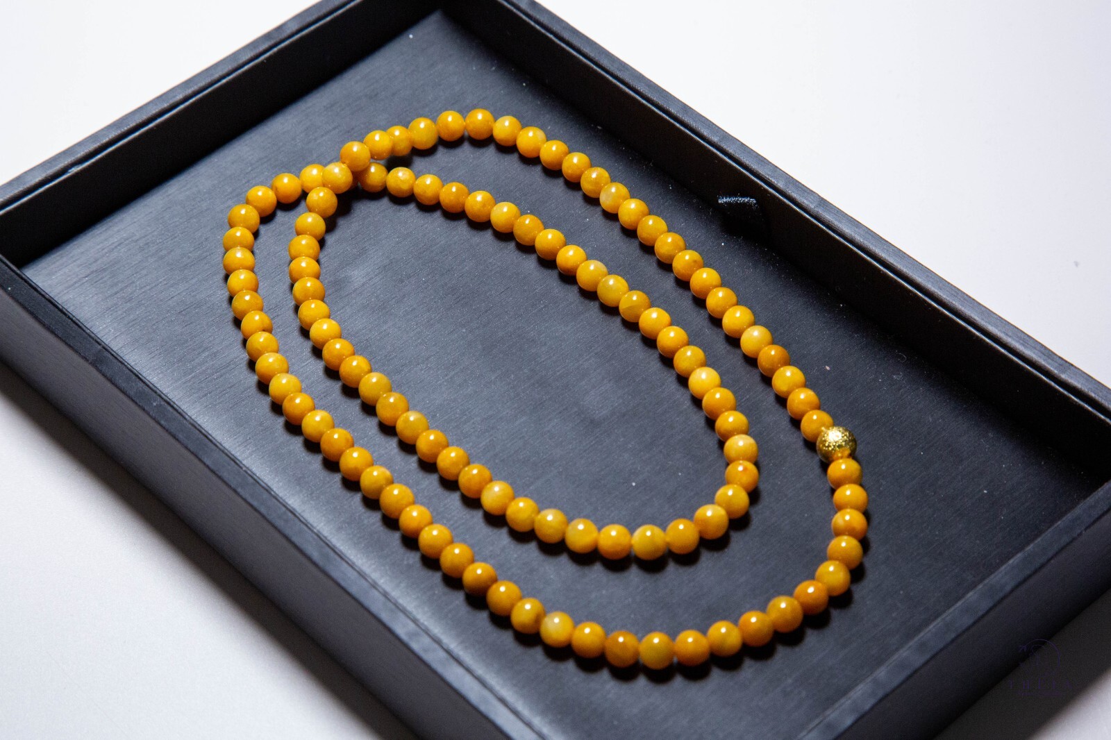 6.5mm+ Natural Untreated Yellow Jadeite Beaded Necklace / 4-Wrap Bracelet | 黄翡项链
