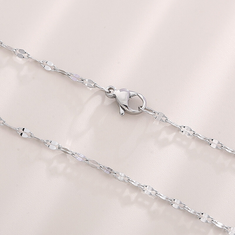 Silver Gold Titanium Stainless Steel Ona Confetti Chain Necklace Choker 20″ PE11