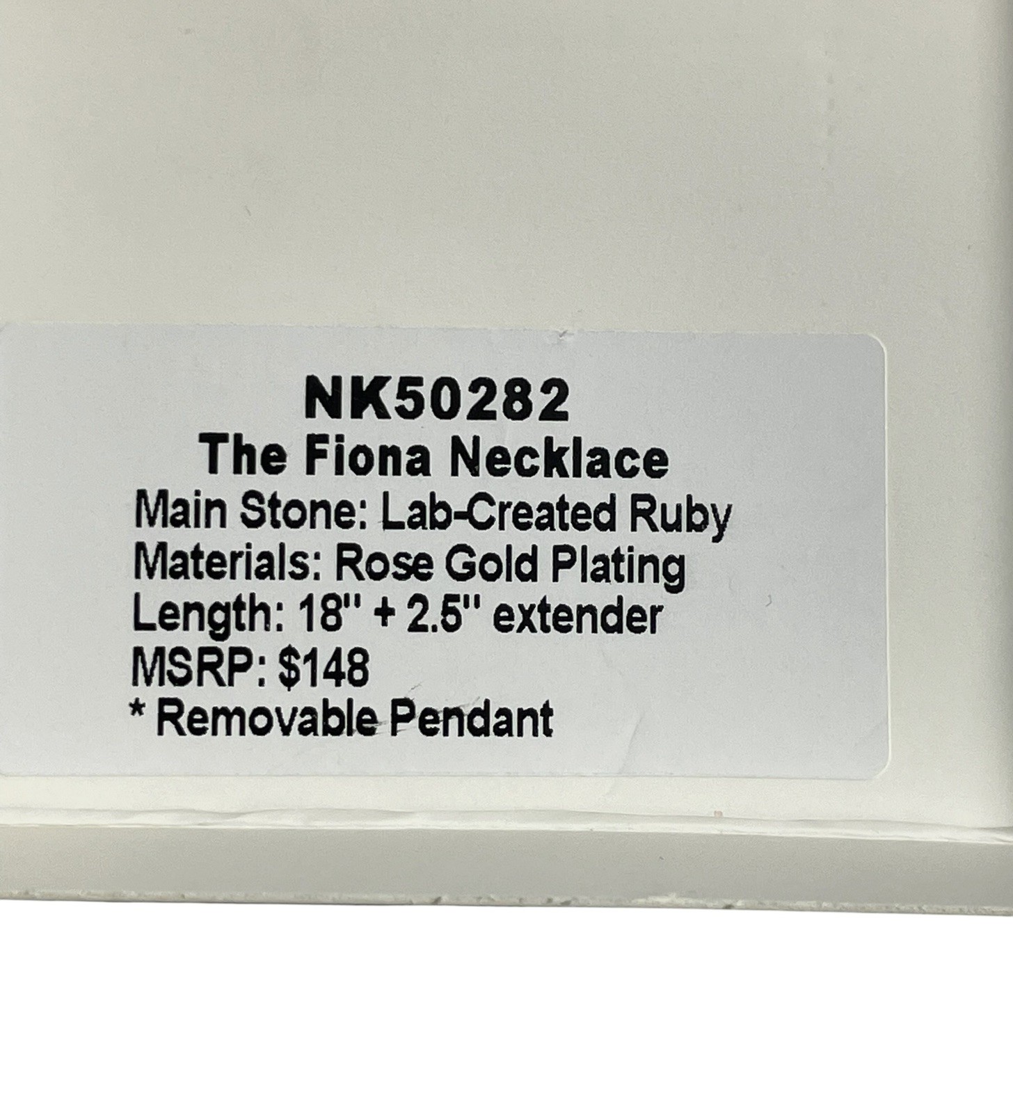Bomb Party July 2026 NK50282 “The Fiona Necklace” Rose Gold/Ruby NIB