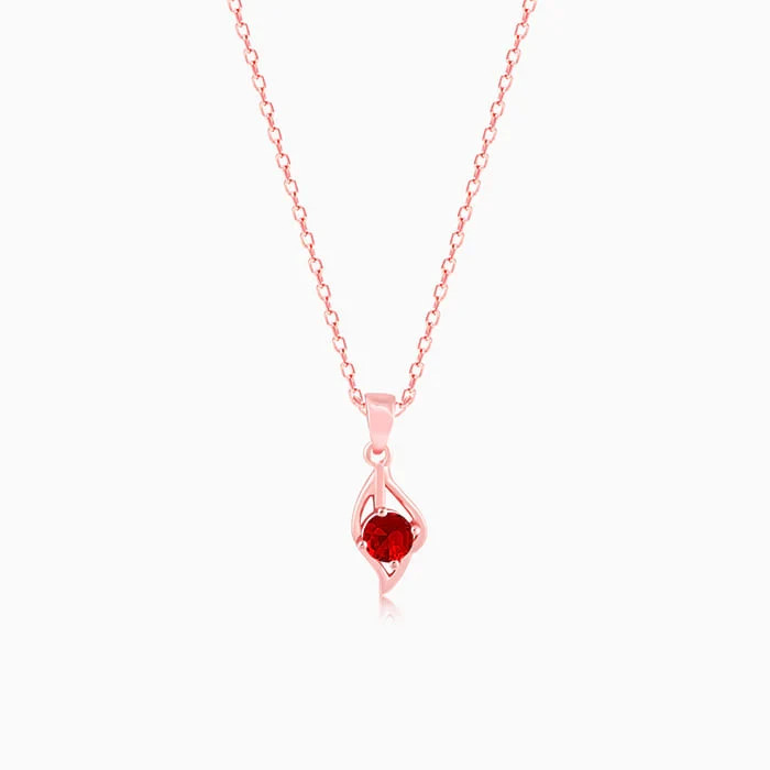 Handmade 18K Gold Plated Red Ruby Pendant – Elegant Jewelry for Women
